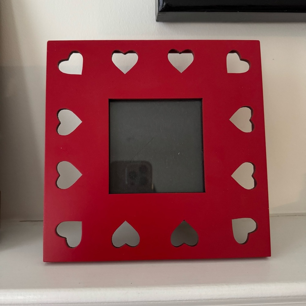 Heart Cutout Red Photo Frame